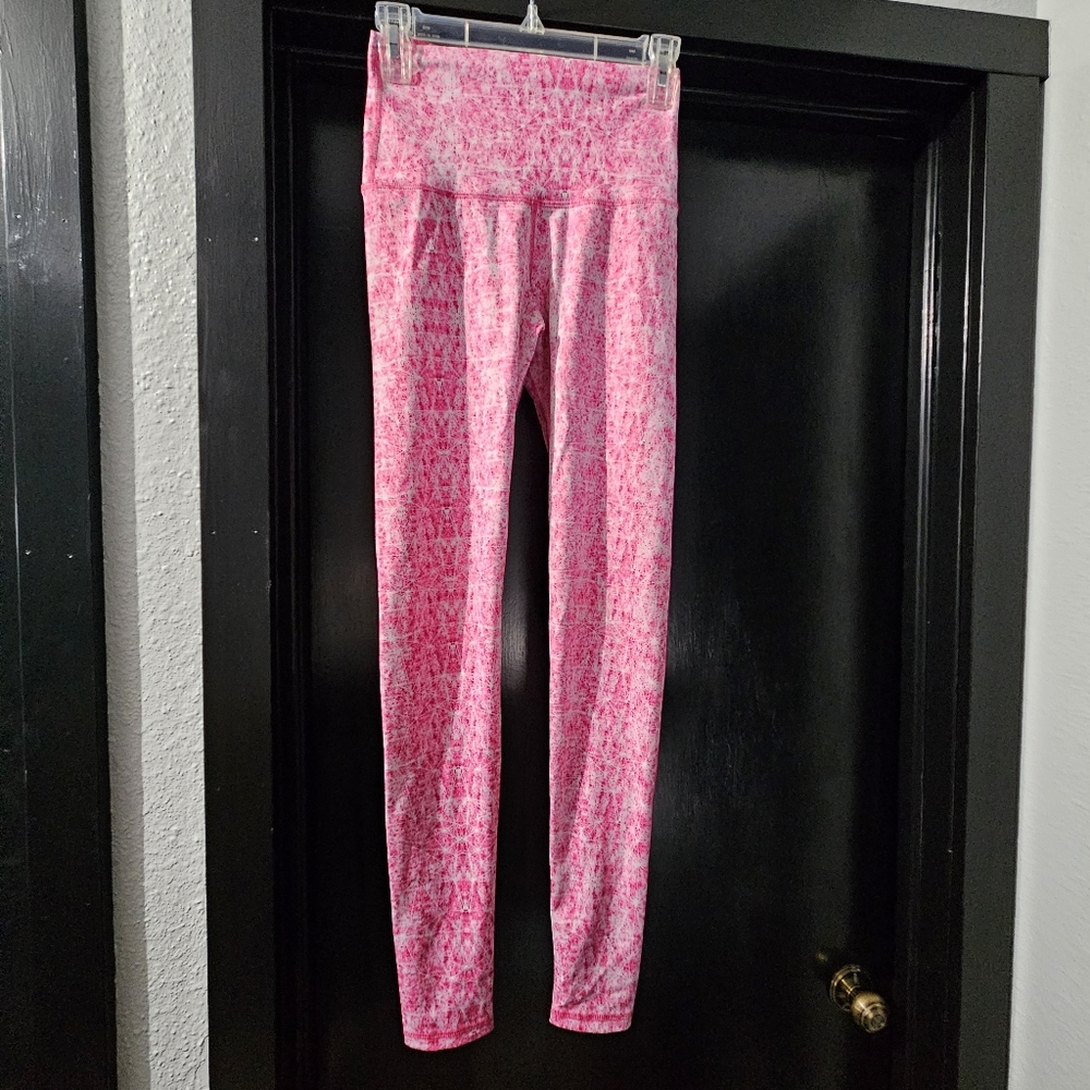 Mika Yoga Pants Barbie Pink with Constellation Pattern Size Small/Medium